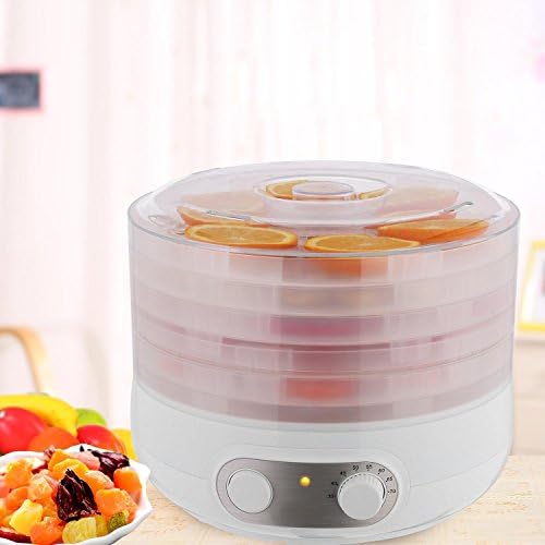 CINUE 500W Electric Food Fruit Dehydrator Machine 5 Layers Height Adjustable Vegetable Dryer Snack-Maker US Plug White