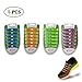 EDOBIL No Tie Lazy Silicone Shoelace for Adults Youth KeyWants Elastic Shoes Laces Fit for Sneaker, Casual Shoes (4 Pairs) (Purple Green Blue Orange)