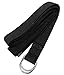 YogaAccessories 6' D-Ring Buckle Cotton Yoga Strap - Black