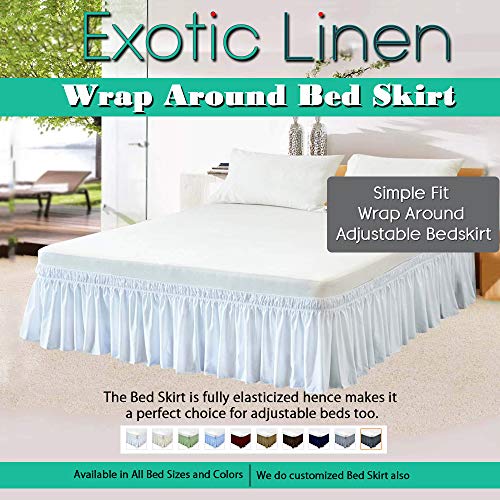 Wrap Around Bed Skirt 15 Inch Drop Length Style Easy Fit Elastic Bed
