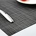 KOKAKO Placemats Washable Dining Table Place Mats PVC Kitchen Table Mats,Set of 4(Dark Gray)