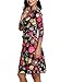 Zeagoo Women's 3/4 Sleeve A-line Stretchy Floral Casual Cocktail Dress, Black Floral, XX-Large