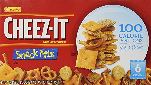 Kellogg's Right Bites Cheez-It Snack Mix, 100 Calorie Snack Packs-0.74 oz, 6 ct