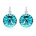 GAEA H Fashion Simple Round Stud Earrings for Women, Crystals from Swarovski Daily Wear for Girls