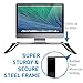 Macally Glass Computer Monitor Stand Riser - Desk Monitor Riser for Laptop with Shelf Storage Space for Keyboard - Sturdy Desktop Computer Stand & No Slip Pads - Black