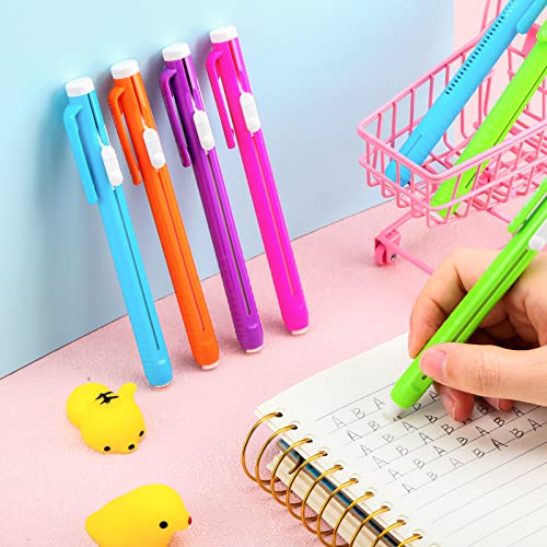 15 Packs Pencil Click Eraser Retractable Mechanical Pen Eraser Green