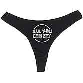 Dirty Girl Undies All You Can Eat Women's High Rise Sexy Thong, Dirty Undies! Black
