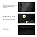 Forestfish Leather Women Tote Bag Handbags Satchel Bags for Work Travel(Black)
