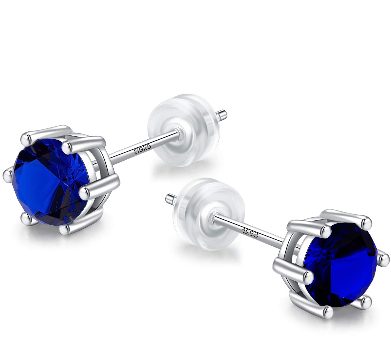 Sunnyshopday December Zoisite Dec Birthday Stone Birthstone,Daily Wear,925 Sterling Silver or 18ct White Gold Plated Earrings Studs Men Women,Jewelry Box Gift Choice