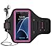 iPhone X/Galaxy S7 / S10 Edge Armband - LOVPHONE Easy Fitting Sport Running Exercise Gym Sportband with Key Holder & Card Slot,Water Resistant and Sweat-proof (Rosy)