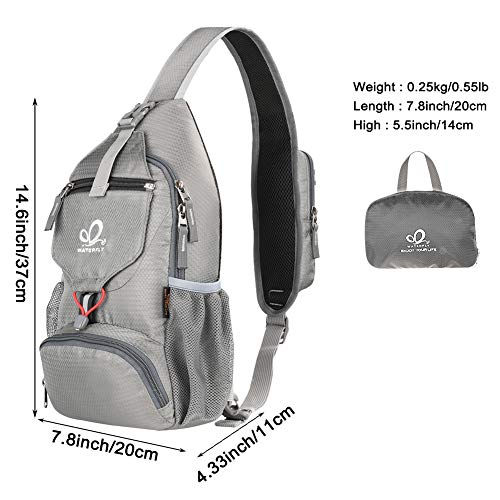 WATERFLY Packable Small Crossbody Sling Backpack Shoulder Chest Bag