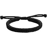 Blessed Tibetan Rope Bracelet: Adjustable Woven Knot, Lucky Friendship Bracelet for Protection, Men's Bracelet, Perfect Couples Bracelets, Best Friend Protection Bracelet, Girls Bracelets (Black)