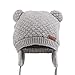 Bamery Baby Crochet Hat Infant Cute Bear Ear Beanie Toddler Boys Girls Earflap Hats for Fall Winter Warm Cap (Bear Gray, 0-6M)