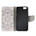 Urvoix for iPhone 6 / iPhone 6S Case, Card Holder Stand Leather Wallet Case - White Flower Flip Cover for 4.7