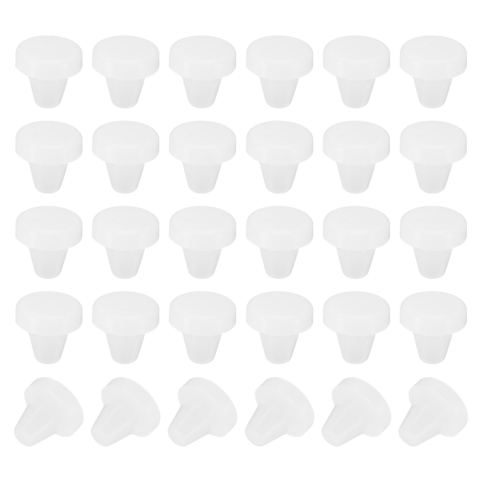 PATIKIL 5mm Diameter Silicone Round Snap, 40 Pcs in Type Locking Furniture Hole Plug Button Thick Head Protective Cover Fit for 5-5.5mm Hole for Seal Bulkhead Cylinder, Translucent — image 1