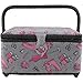 Singer 57261 Vintage Sewing Baskets, Large, Pink/Black
