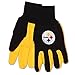 NFL Pittsburgh Steelers Two-Tone Gloves, 2-Pack, Yellow/Black