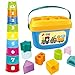 JOYIN Baby Nesting Stack Cups Stack-Up Blocks Cubes Alphabet and Numbers Color Shape Sorting Baby Educational Activity Toys with Portable Case