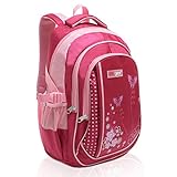 MGgear 18 Inch Girls Butterfly Pink Student School Bookbag / Children's Backpack