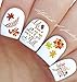 Nail Art Water Slide Tattoo Decals Fall Into Fun Thanksgiving Theme - 10 Pack