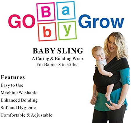 Baby Sling - Multi-Use Baby Carrier, Nursing Cover, Sling, Breast Feeding Cover | 8 to 35lbs Baby Carriers and Slings, Baby Carriers Wrap | Baby Slings and Wraps, Ergonomics Baby Carrier (Grey)