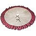 kingleder Natural Burlap Christmas Tree Skirt,48 Inch Large Double Layers Linen Burlap Xmas Tree Mat with Red Black Plaid Ruffle Edge for Christmas Holiday Decoration 2020 Gift Giving