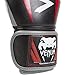 Venum Elite Boxing Gloves, Black/Red/Grey, 16-Ounce