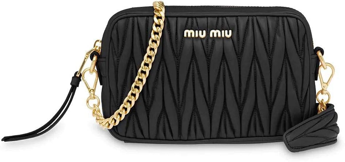 Luxury Fashion Miu Miu Woman 5BH118VOOMN88F0002 Black Leather Pouch Season Permanent MIU
