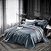 Dazzfond Duvet Cover Queen, Egyptian Cotton 3 Piece Luxury Bedding Set-Zipper Closure & Corner Ties, Solid Color Breathable Washable Comforter Protector (Ocean Teal)