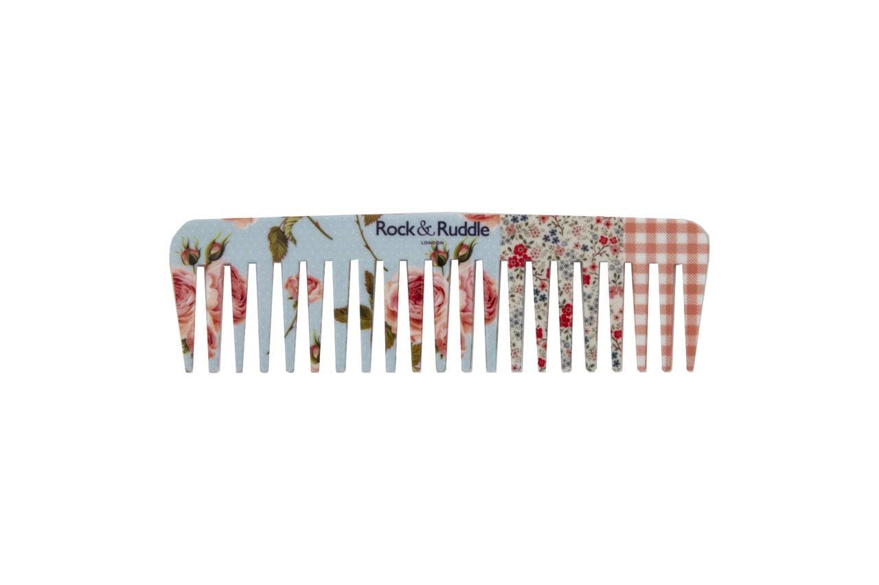 Rock & Ruddle Wide Tooth Comb. Perfect for Detangling Wet Hair and Applying Hair Color. Pink Gingham Design โ image 1