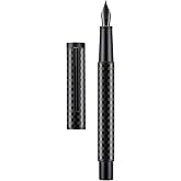 Hongdian Black Forest Carbon Fiber Fountain Pen Medium Nib Modern Design Smooth Writing Pen with Refillable Ink Converter and Metal Pen Case Set