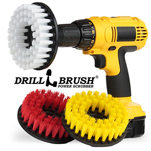 Tile and grout bathroom, floor 3 drill brush cleaning kit