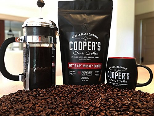 Ethiopian Rye Whiskey Barrel Aged Coffee Ground - Single Origin Ethiopian Coffee Beans Aged in Rye Whiskey Barrels - Battle Cry - 12 oz Bags,Ground
