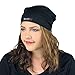 Satin Life Elastic Band Women's Soft Slouchy Satin Lined Hat Beanie Cap (Black)