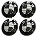 Afauto 7pcs BMW Black/Silver Carbon Fiber Style Emblem Logo Badge Set 73/82mm