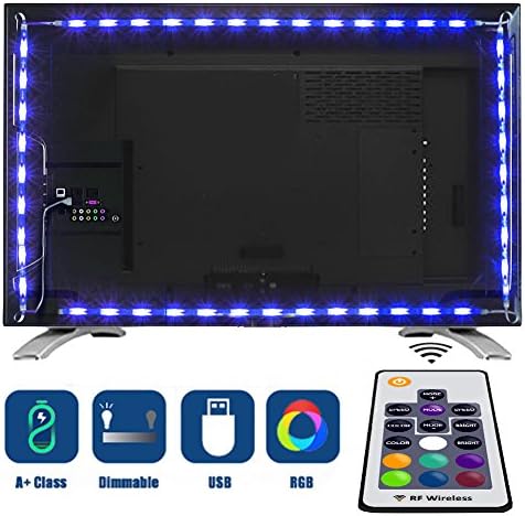 Tobbiheim LED TV Backlight Neon Accent 2 M LED Lights Strips with Remote Leds Bias Lighting for 40 to 60 Inch HDTV, Flat Screen TV Accessories and Desktop PC Monitors