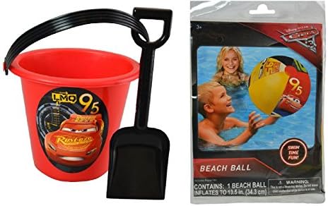 Party Favors New 2017 Disney Cars 3 Sand Bucket and Shovel Plus Beach Ball Play Set