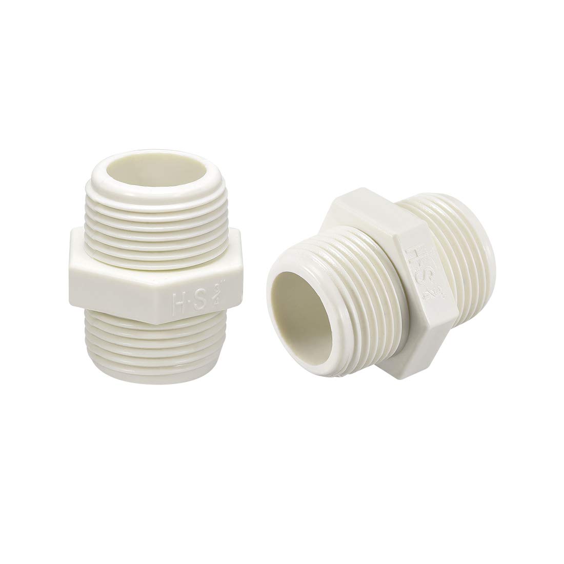 sourcing map PVC Pipe Fitting Hex Nipple G3/4 X G3/4 Male Thread Adapter Connector 5pcs