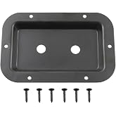 ZZHXSM Black Metal Dual 1/4 Inch Jack Plate with Mounting Screws for Guitar Speaker Cabinet, Double 1/4" Jack Board for Guitar or PA Speakers