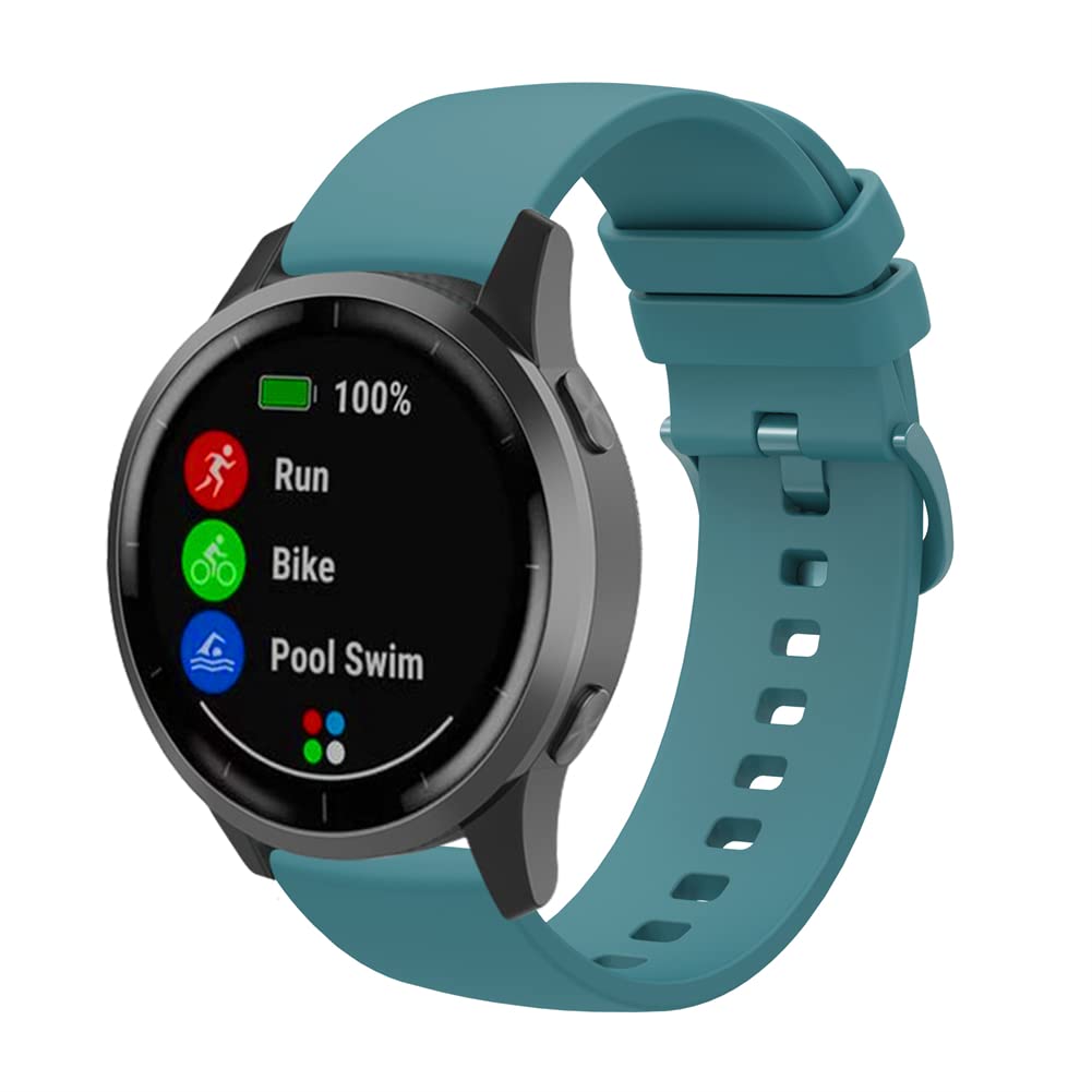Tyogeephy Silicone Watch Bands for Garmin Vivoactive 4S / Venu 2S / Vivomove 3S, Soft Sport 18mm Quick Release Waterproof Replacement Wristband Strap for Fossil Women's Gen 6 / Gen 5E