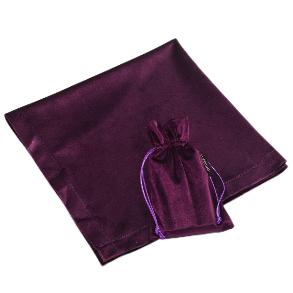 BLESSUME Atar Tarot Table Cloth with One Pouch (Purple)
