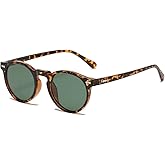 Gleyemor Vintage Polarized Sunglasses for Men Round Sunglasses UV400 Protection Retro Hand-crafted Acetate Frame