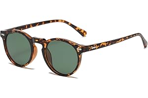 Gleyemor Vintage Polarized Sunglasses for Men Round Sunglasses UV400 Protection Retro Hand-crafted Acetate Frame