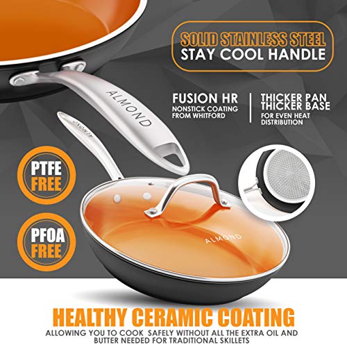 Nonstick Ceramic Copper Frying Pan Non Stick 12 Inches Skillet With