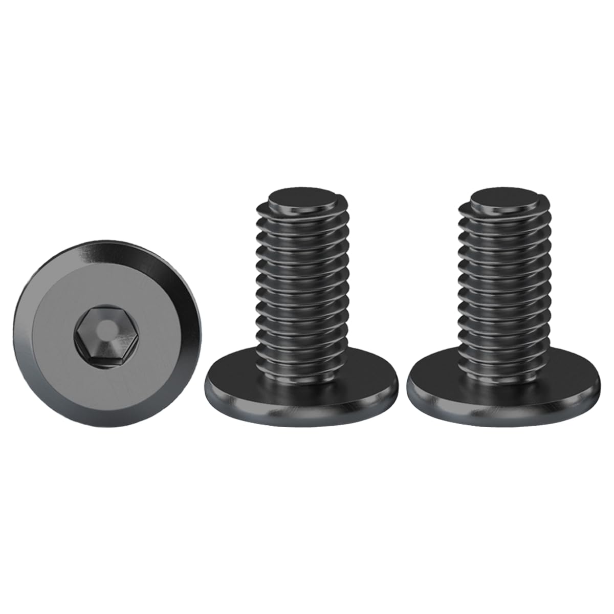 Drenky M6 Flat Head Hex Bolt - Stainless Steel Machine Screws M6 X 10mm, 304 Black Joint Connector, Fully Threaded Furniture Fastener - 20 Pack — image 1
