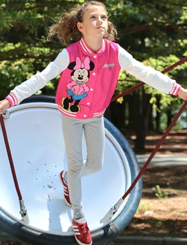 Disney Minnie Mickey Stitch Princess Frozen Elsa Marvel Jacket Lightweight Coat Button up Color Block Sweatshirt 2-14 Years