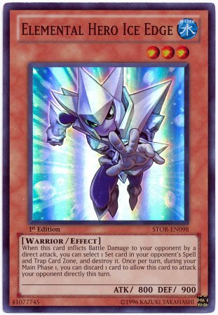 Yu-Gi-Oh! - Elemental Hero Ice Edge (STOR-EN098) - Storm of Ragnarok - 1st Edition - Super Rare