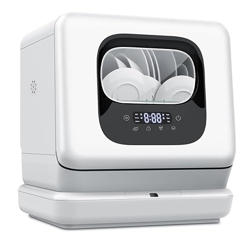 Joy Pebble Countertop Dishwasher, 28 Pieces Dishes/Cycle, Wash