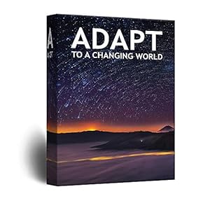 Inspirational Quotes Canvas Wall Art - Adapt to a Changing World - Giclee Print Gallery Wrap Modern Office Decoration Ready to Hang - 12x18 inches