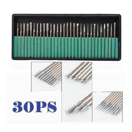 Tcplyn Premium Quality 30 Piece Manicure Pedicure PRO Electric Nail Drill Bit Set 3/32 File Shank